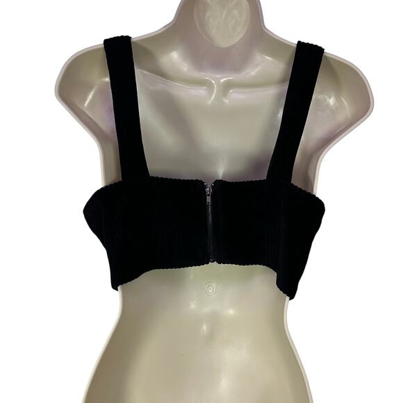 Vintage Y2k Forever 21 medium corduroy crop black whimsygoth grunge schoolgirl - Picture 3 of 8